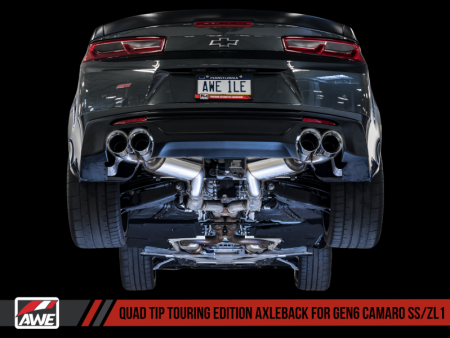 AWE Tuning 16-19 Chevrolet Camaro SS Axle-back Exhaust - Touring Edition (Quad Chrome Silver Tips) Online now