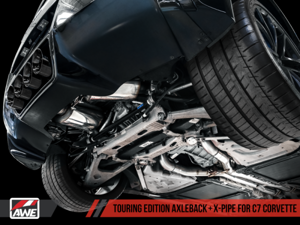 AWE Tuning 14-19 Chevy Corvette C7 Z06 ZR1 Touring Edition Axle-Back Exhaust w Black Tips For Sale