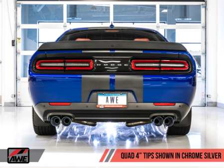 AWE Tuning 2017+ Dodge Challenger 5.7L Track Edition Exhaust - Chrome Silver Quad Tips Online Sale