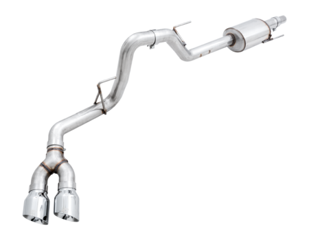 AWE Tuning 2015+ Ford F-150 0FG Single Exit Performance Exhaust System w 4.5in Chrome Silver Tips Supply