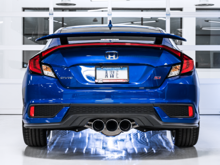 AWE Tuning 2016+ Honda Civic Si Touring Edition Exhaust w Front Pipe & Triple Chrome Silver Tips Hot on Sale