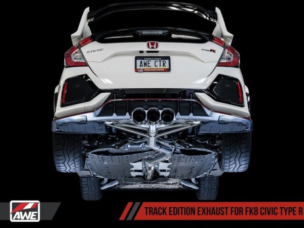 AWE Tuning 2017+ Honda Civic Type R Track Edition Exhaust w Front Pipe & Triple Diamond Black Tips Cheap