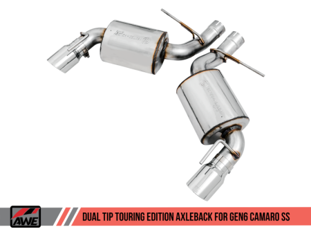 AWE Tuning 16-18 Chevrolet Camaro SS Axle-back Exhaust - Touring Edition (Chrome Silver Tips) on Sale