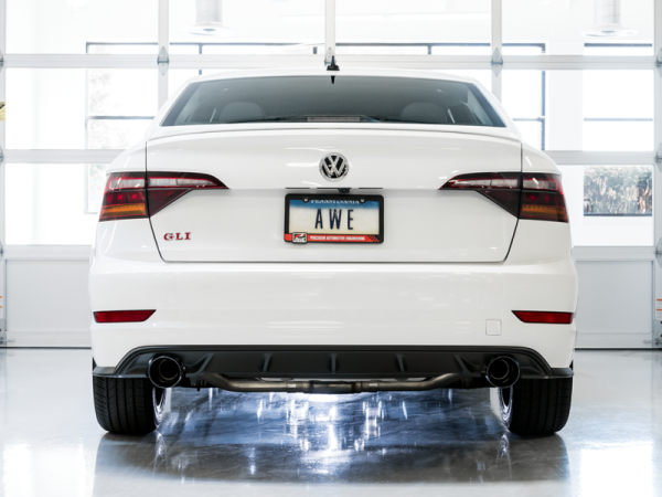 AWE Tuning 18-21 Volkswagen Jetta GLI Mk7 Track Edition Exhaust - Diamond Black Tips (Fits OEM DP) Online